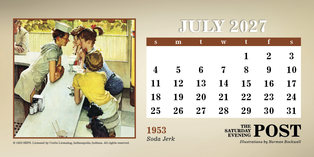 Triumph® Calendars The Saturday Evening Post Illustrations by Norman Rockwell Desk Calendar 40