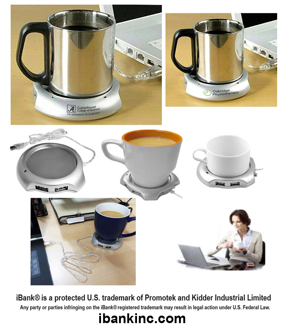 iBank ® 4 Port USB Hub Coffee / Tea Cup Warmer 2