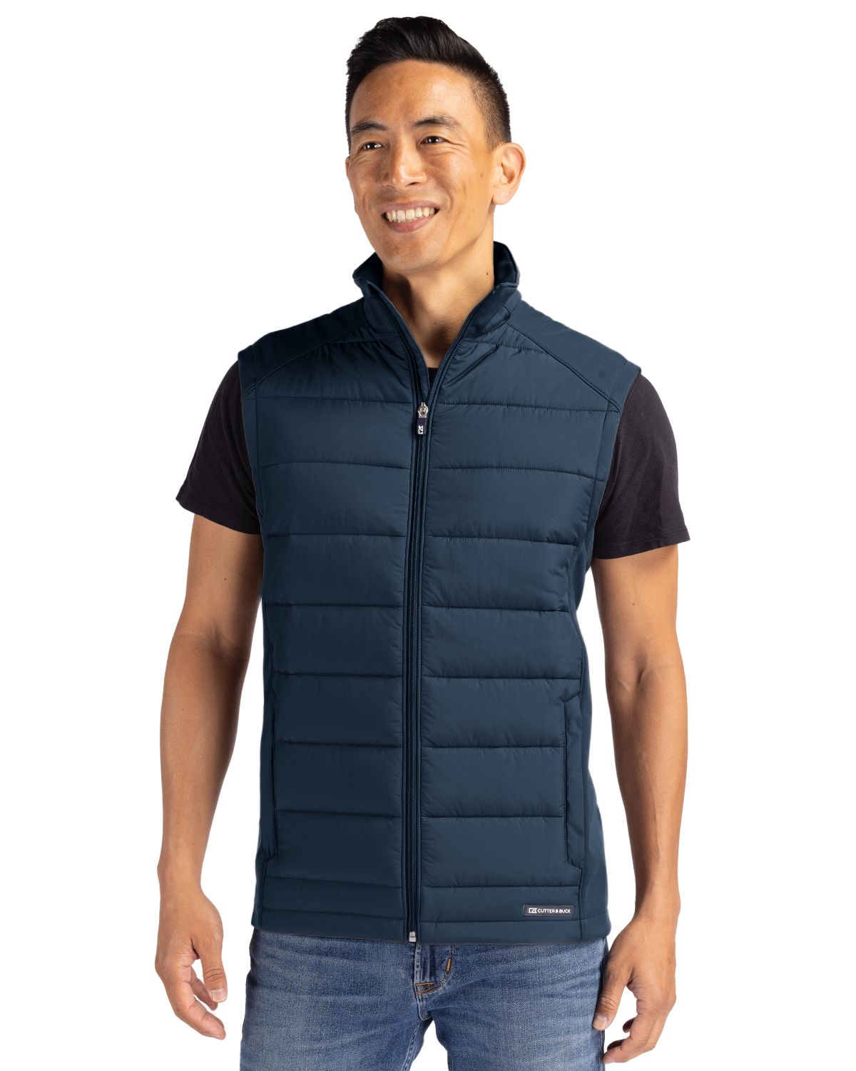 Cutter & Buck Evoke Recycled Honeycomb Fleece Mens Hybrid Full Zip Vest 31
