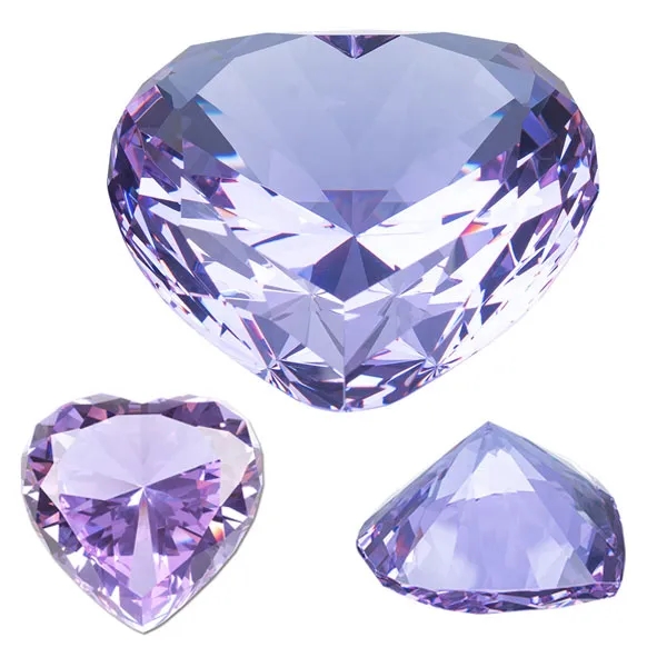 Red Heart Shaped Crystal Diamond Paperweight 4