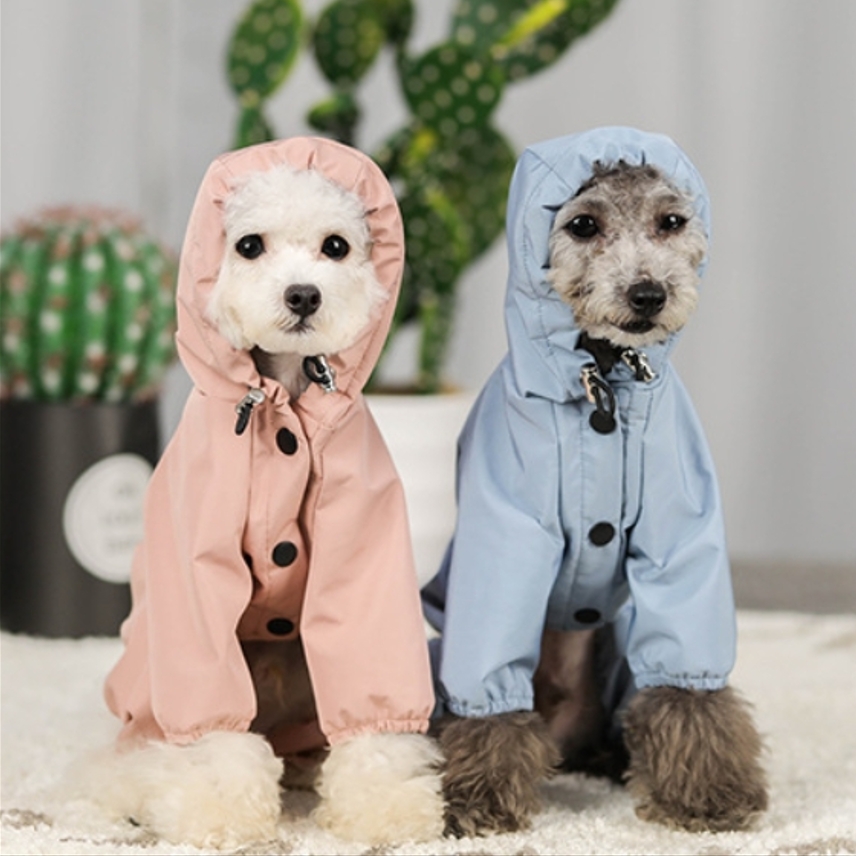 Traceable waterproof dog reflective raincoat 3