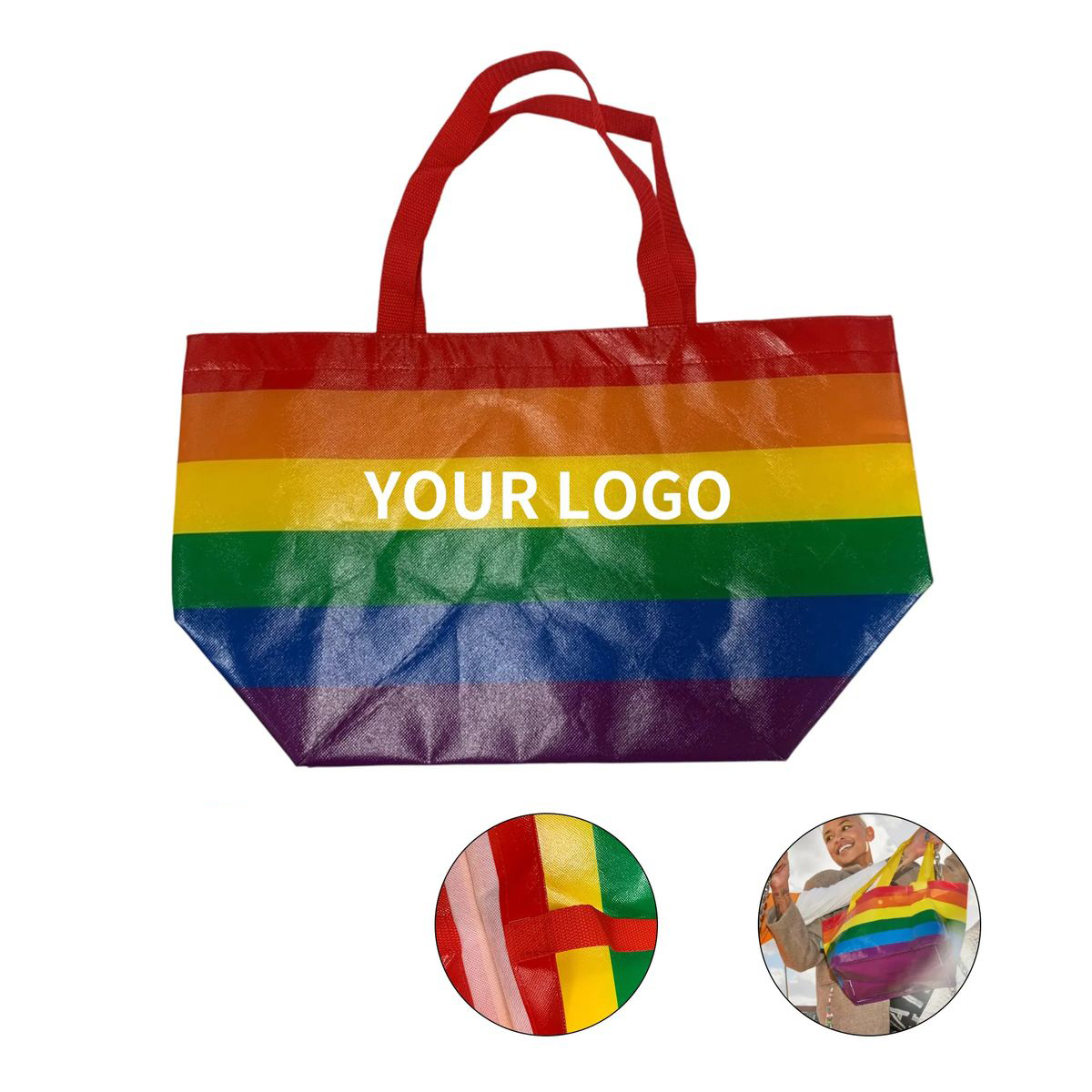 Tote Bag Non Woven Laminated Rainbow 2
