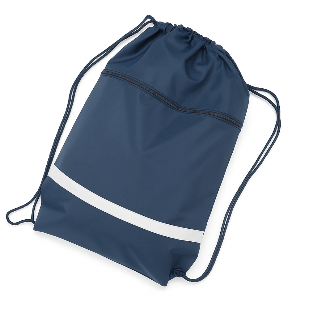 Drawstring Backpack with Zipper Pocket. 4