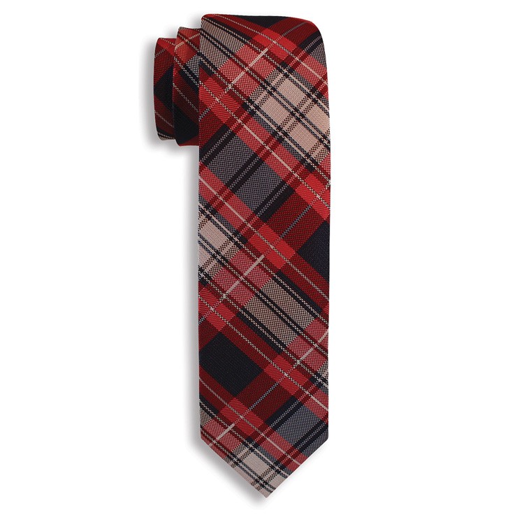 Red, White & Blue City Collection Plaid Narrow Tie 2