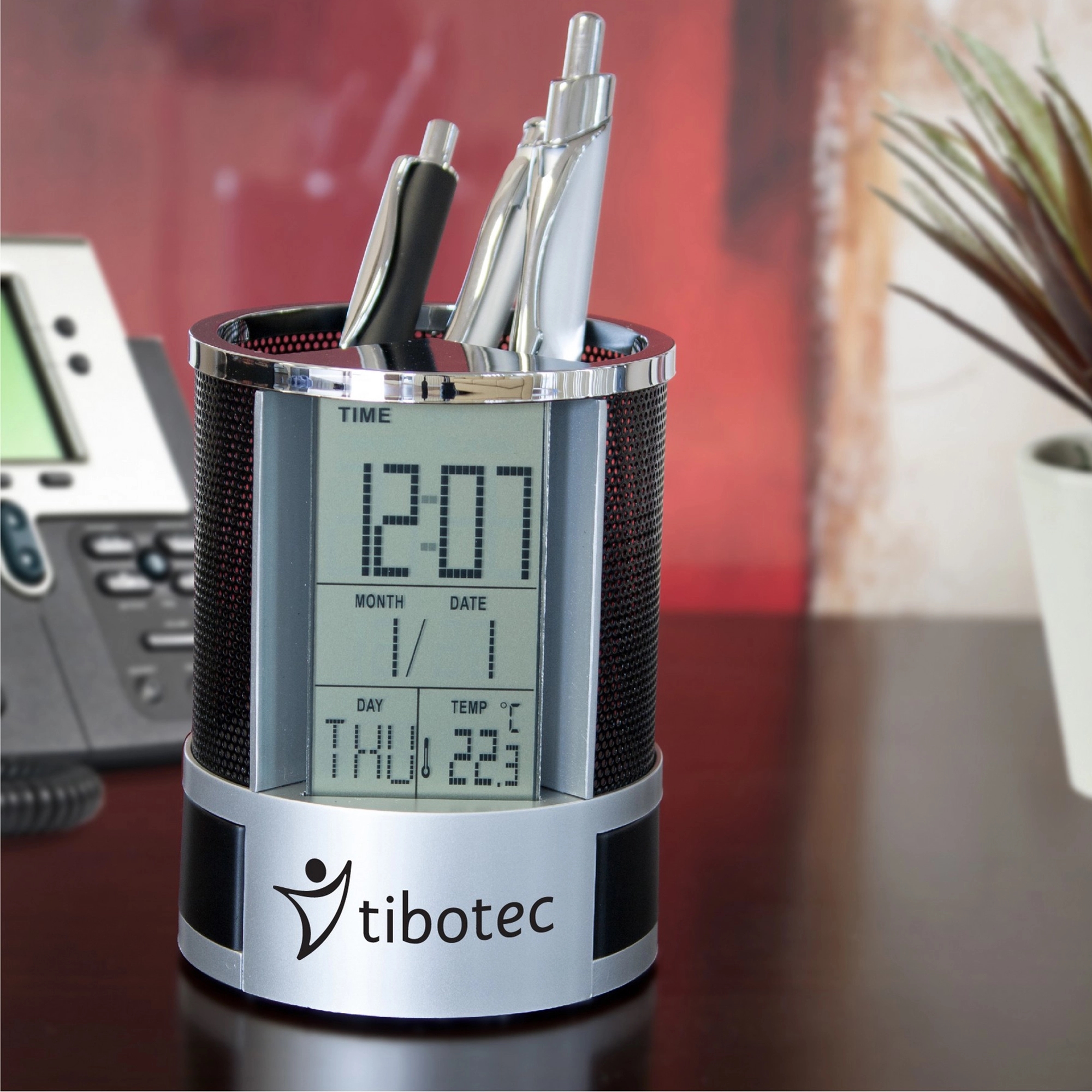 Digital Alarm Clock Pen Holder 3