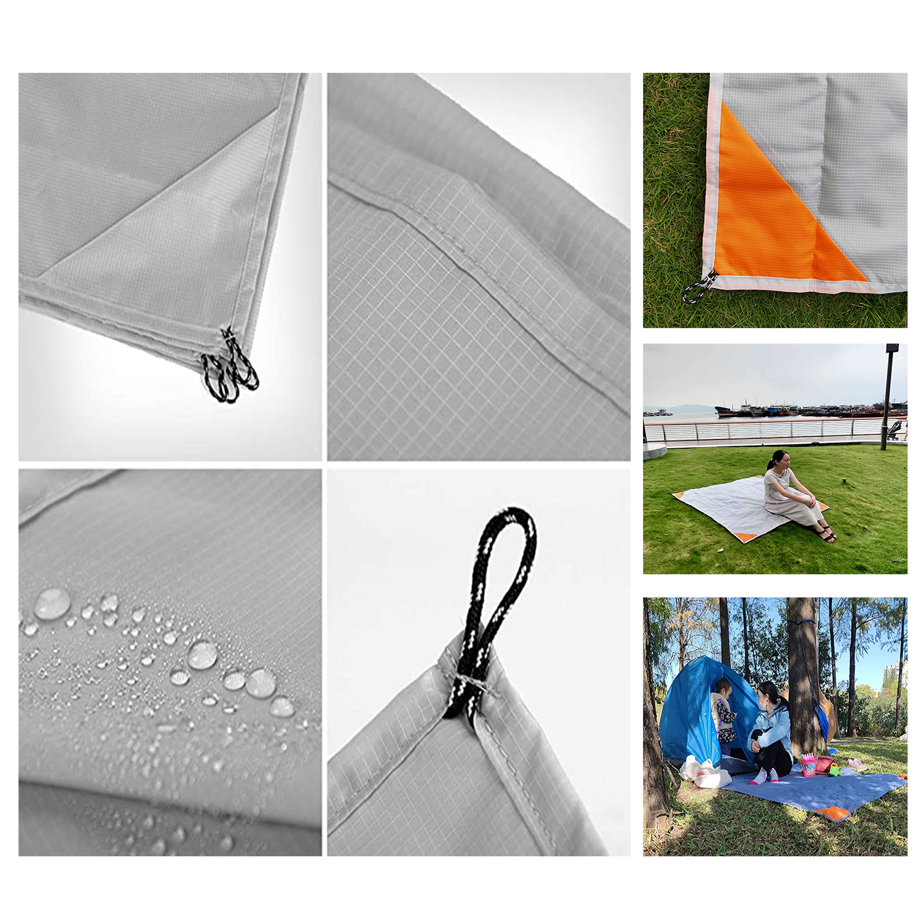 55x 60Sandproof Pocket Picnic Blanket 2