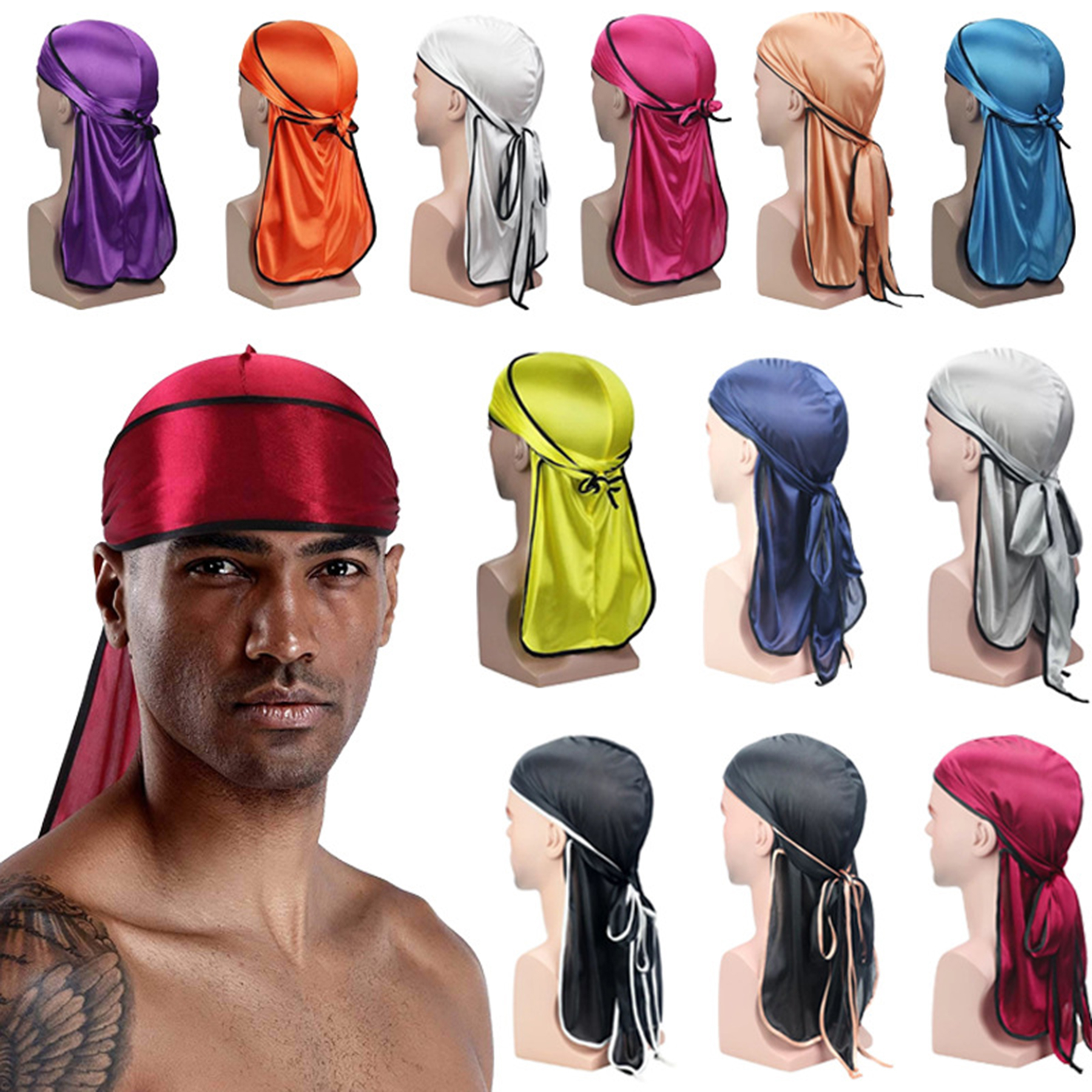 Long Satin Bonnet Extra Large Sleep Cap 2