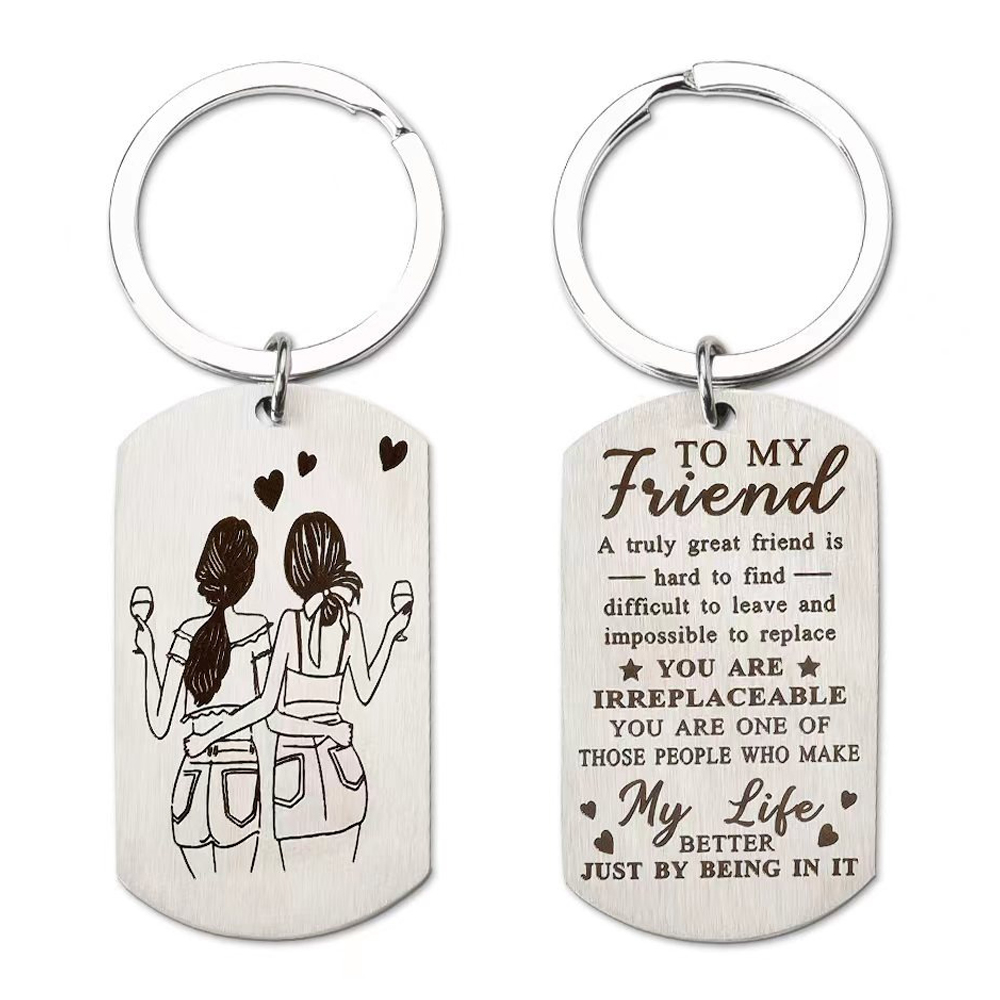 2 " Good Friend Stainless Keychain 5