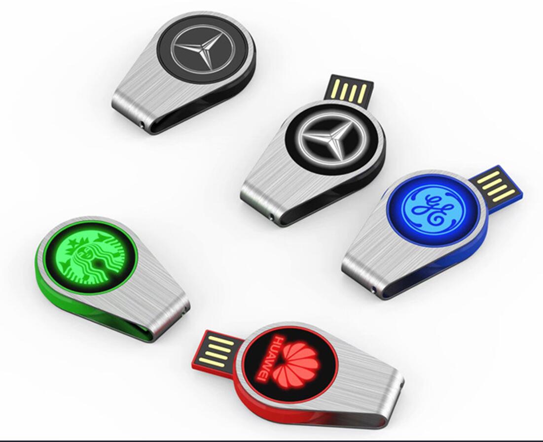 Circular USB Flash Drive with Light 1