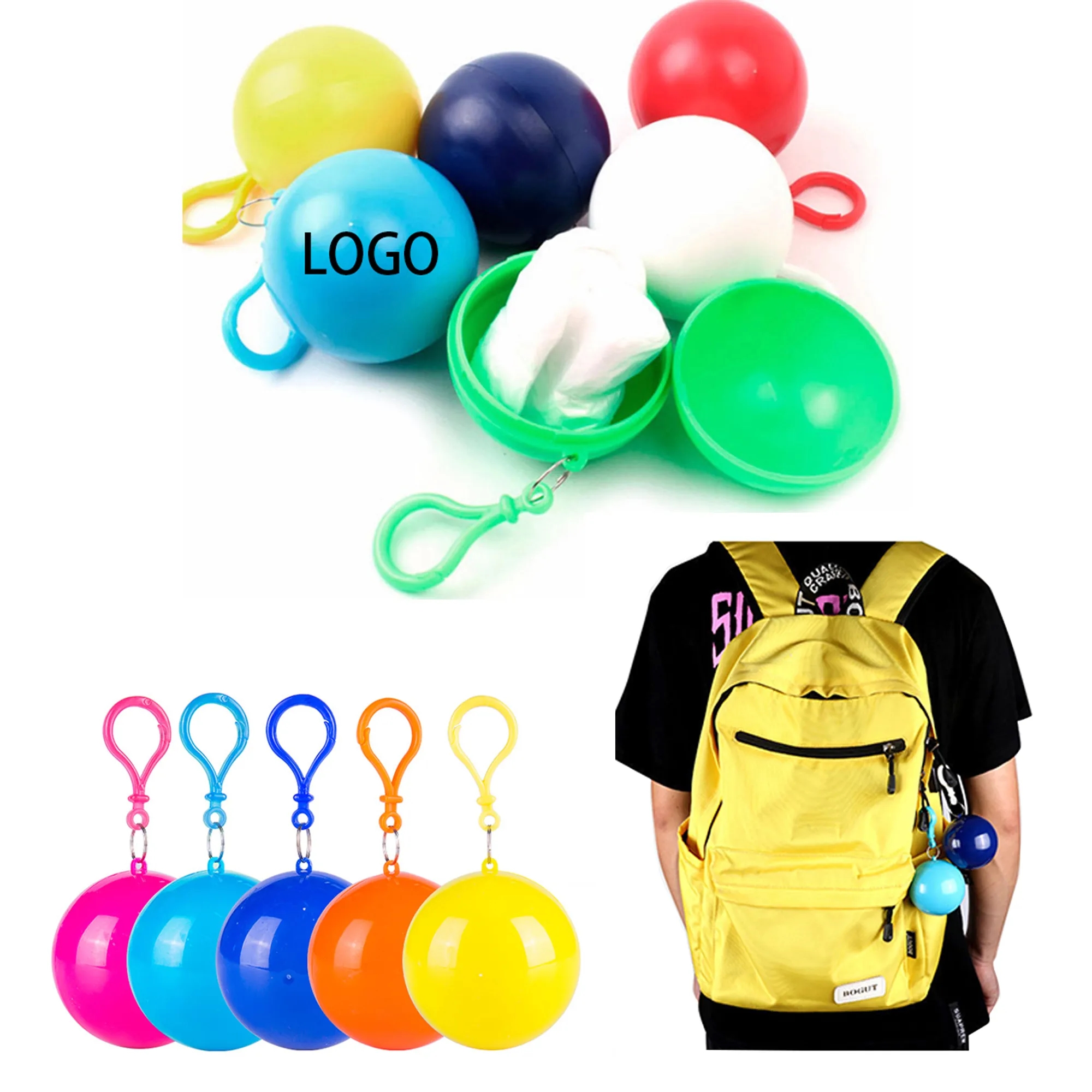 Disposable Spherical Portable Raincoat. MOQ 100PCS 1