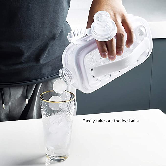 Portable Ice Ball Maker Kettle W/ 17 Grids Flat Body Lid Cooling Ice Pop 14