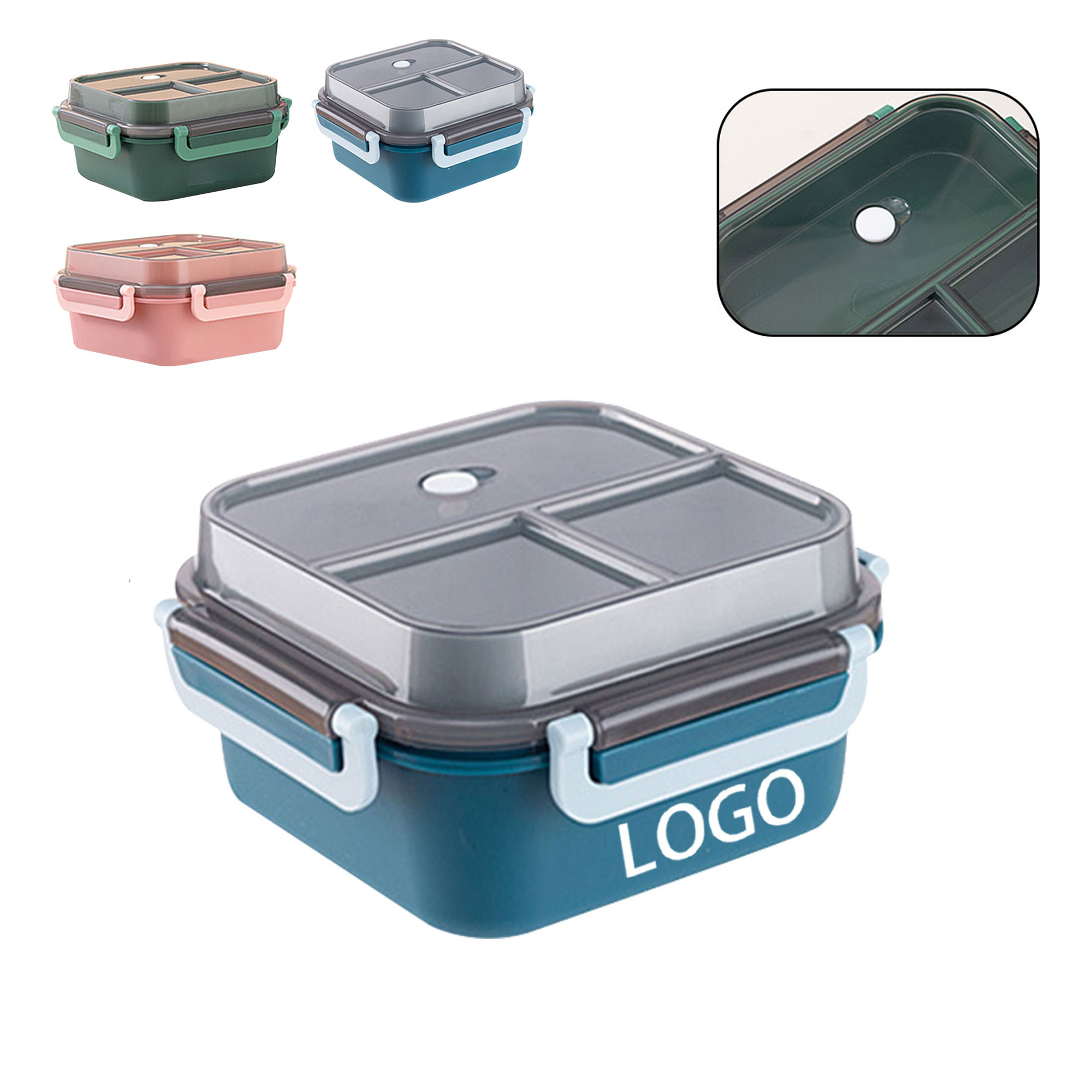 Plastic Dual - Layer Square Bento Box 3