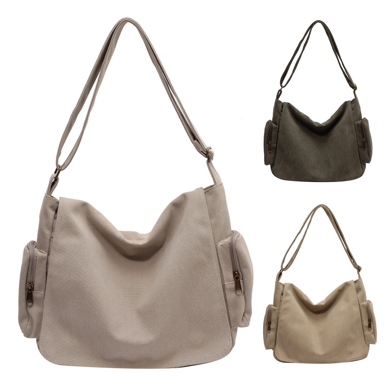 Large Canvas Hobo Shoulder Crossbody Bag 10