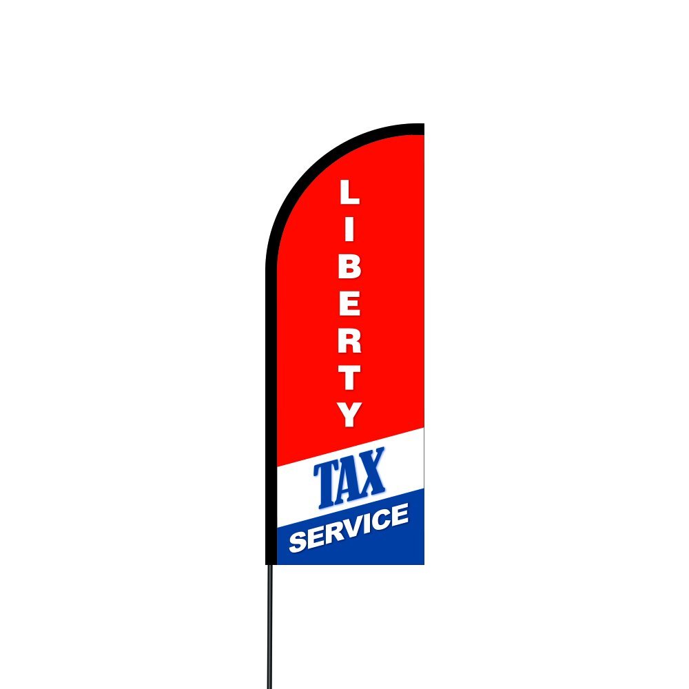 Liberty Tax Services Flag Kit Hardware 11' Feet Feather Flag Sign Outdoor Banner 2