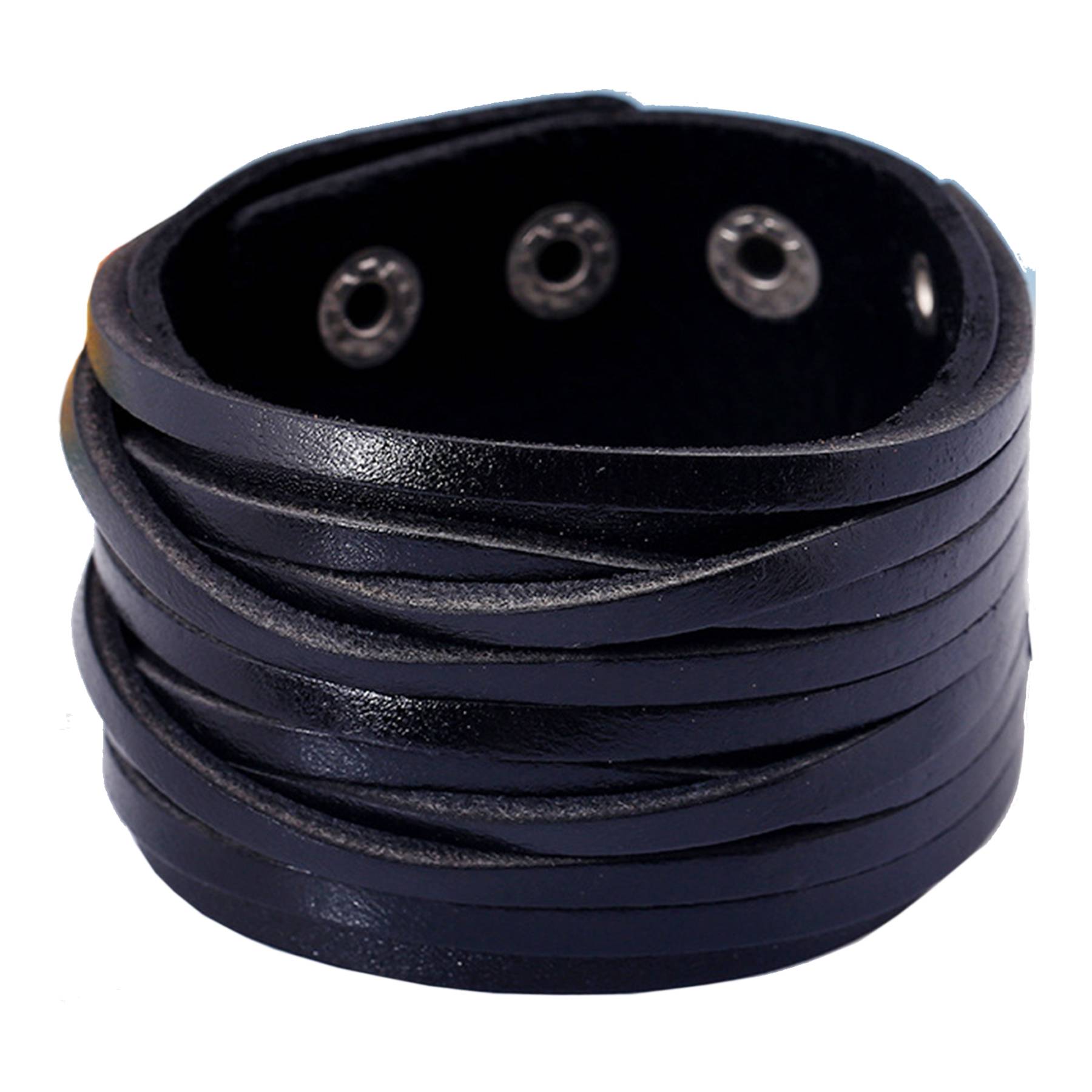 PU Punk wide-skin woven bracelet 4