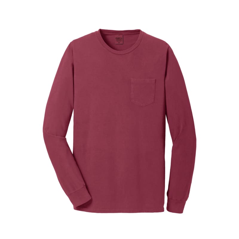 Port & Company Beach Wash Garment-Dyed Long Sleeve Pocket Tee 17