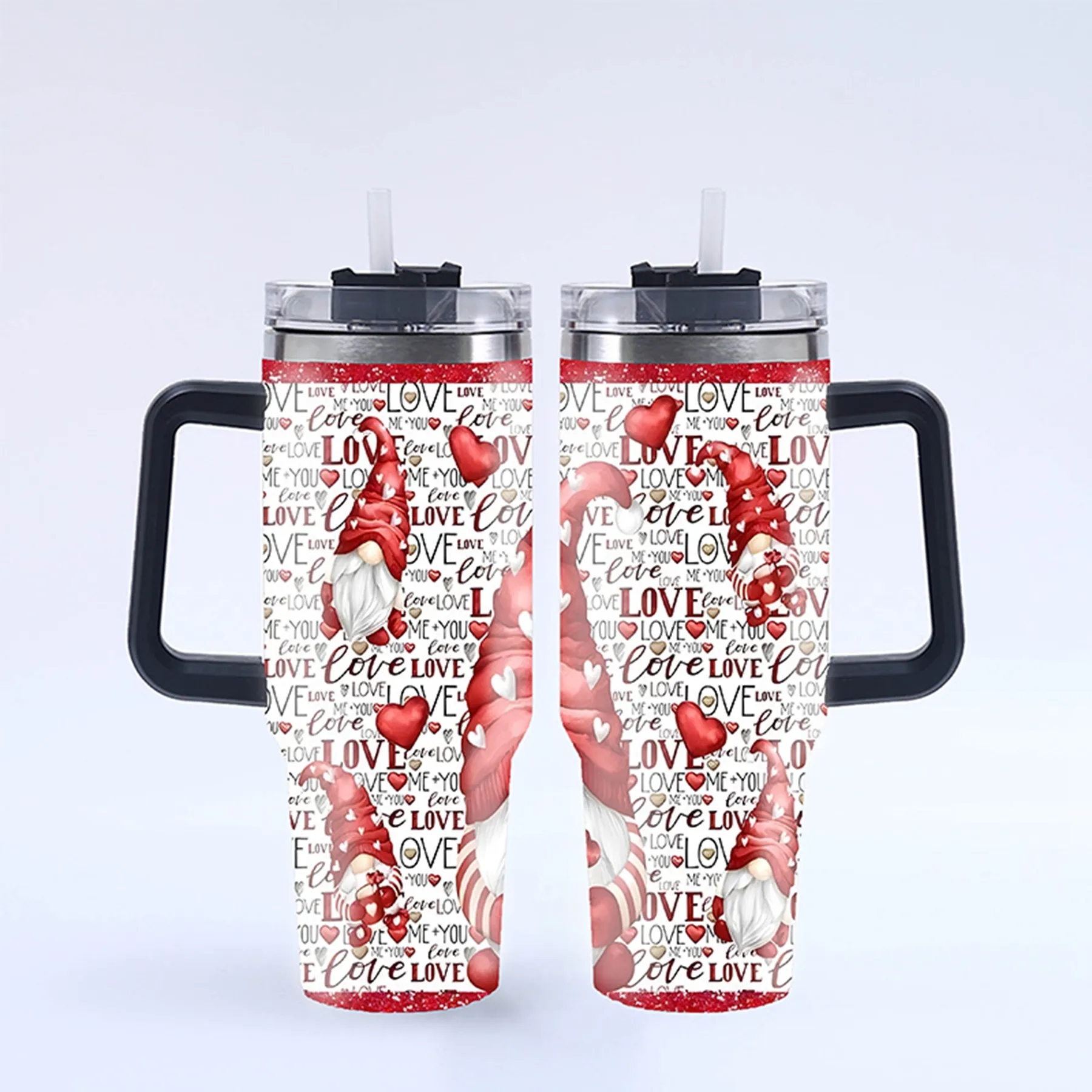 40 Oz. Christmas Theme Vacuum Tumbler with Lid and Straw 37