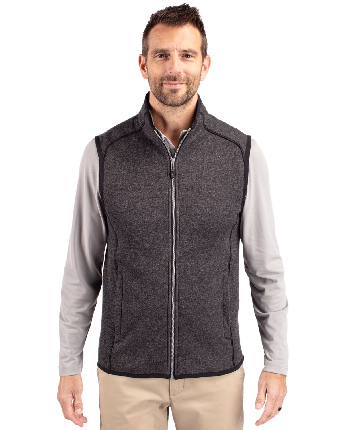 Mainsail Sweater-Knit Mens Big and Tall Full Zip Vest Big & Tall