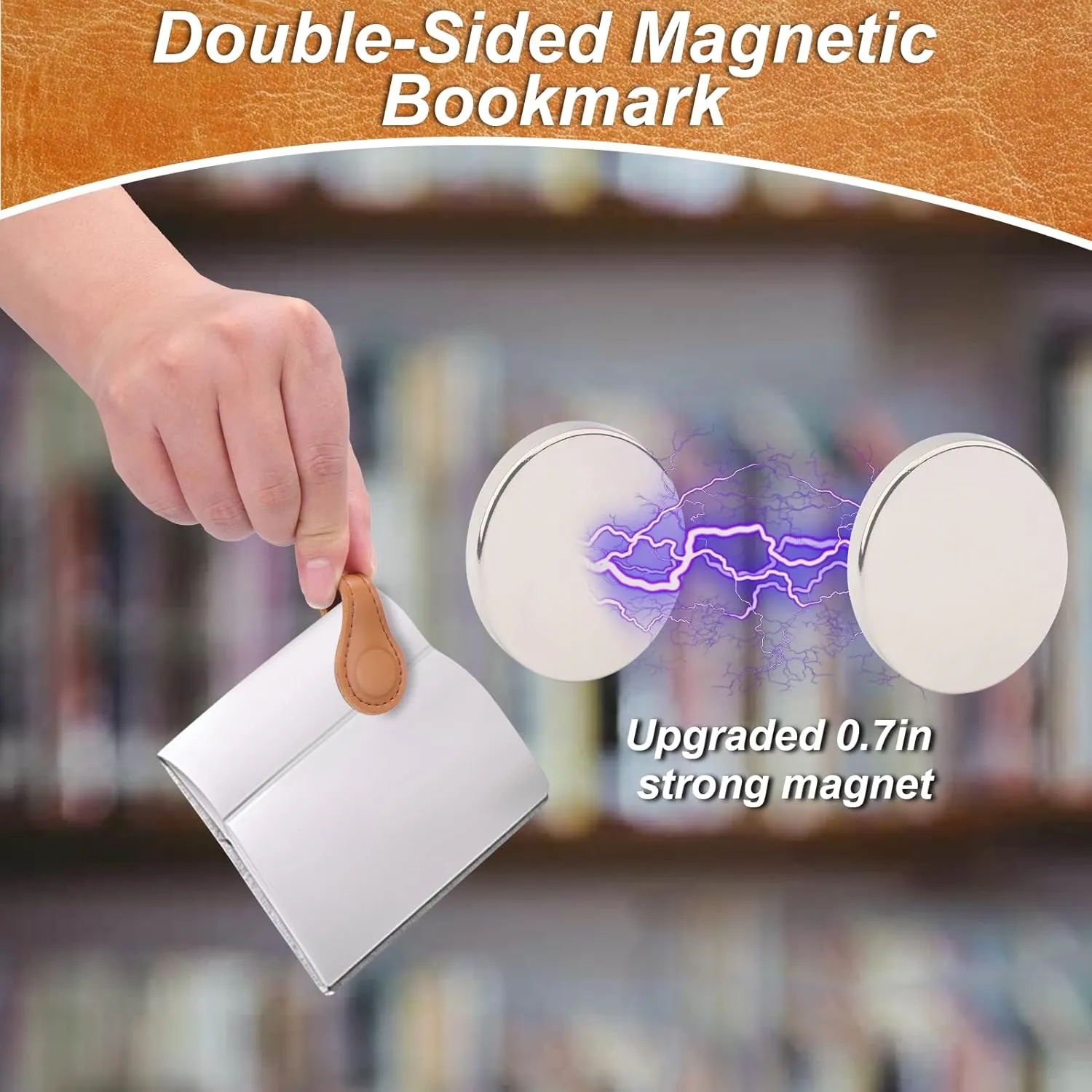 Leather Double-Sided Magnetic Bookmarks 2
