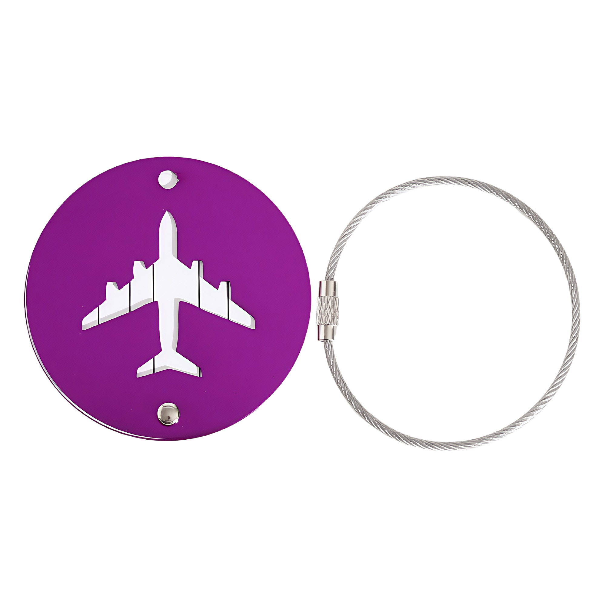 Round Aluminum Luggage Tag for Suitcase 7