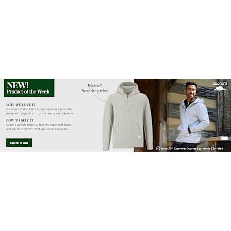 Roots73 CANMORE Eco Quarter Zip Hoody - Unisex, custom hoodie or sweatshirt with logo imprint 83