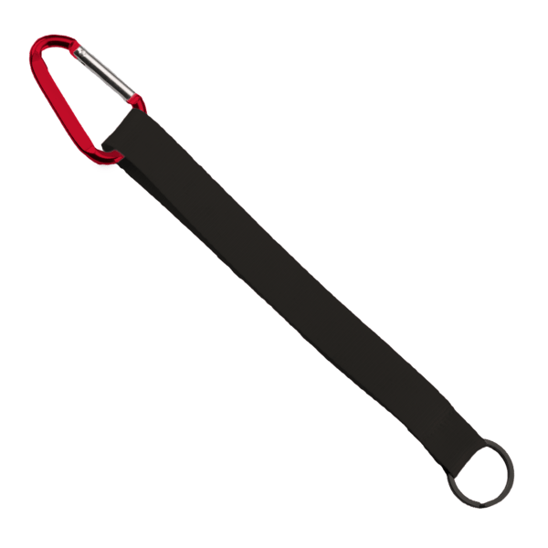 3/4" Sewn Polyester Keychain with Metal Split-Ring and Carabiner 24