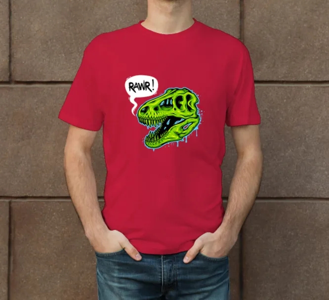 Men's Red Printed T-shirt - Crew Neck 2