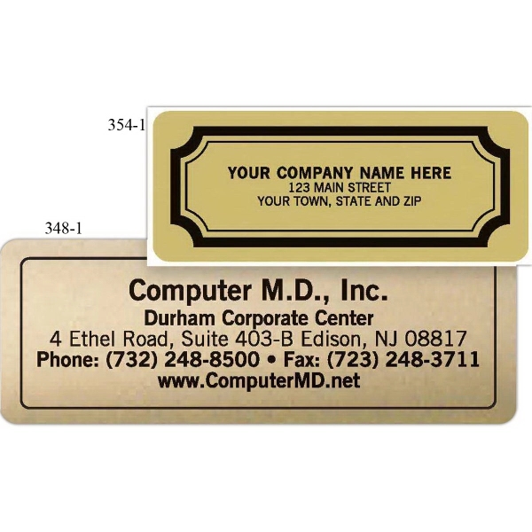 Advertising Labels, Padded, Poly Film, Gold 1