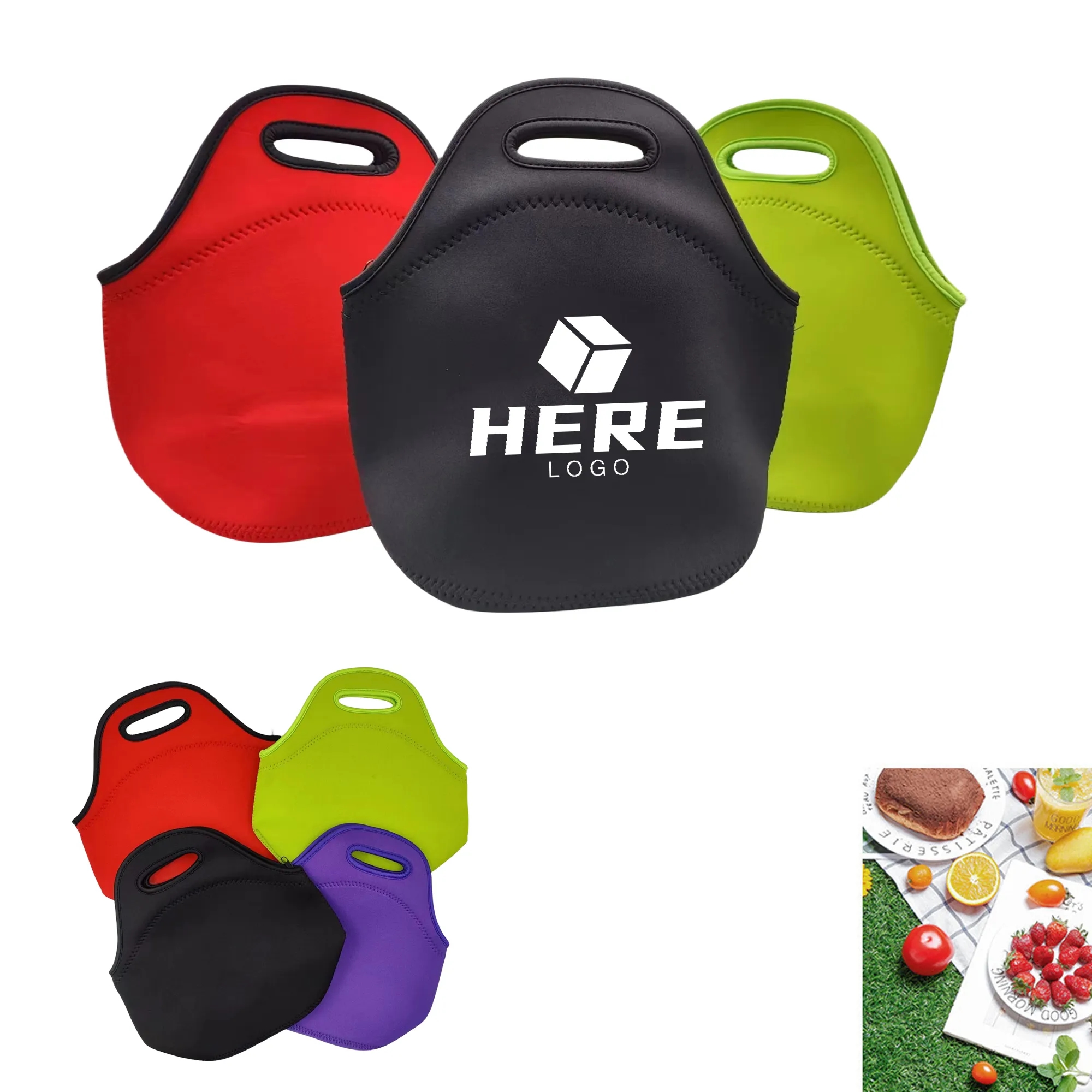 Lightweight Outdoor Picnic Waterproof Lunch Tote With Zipper 2