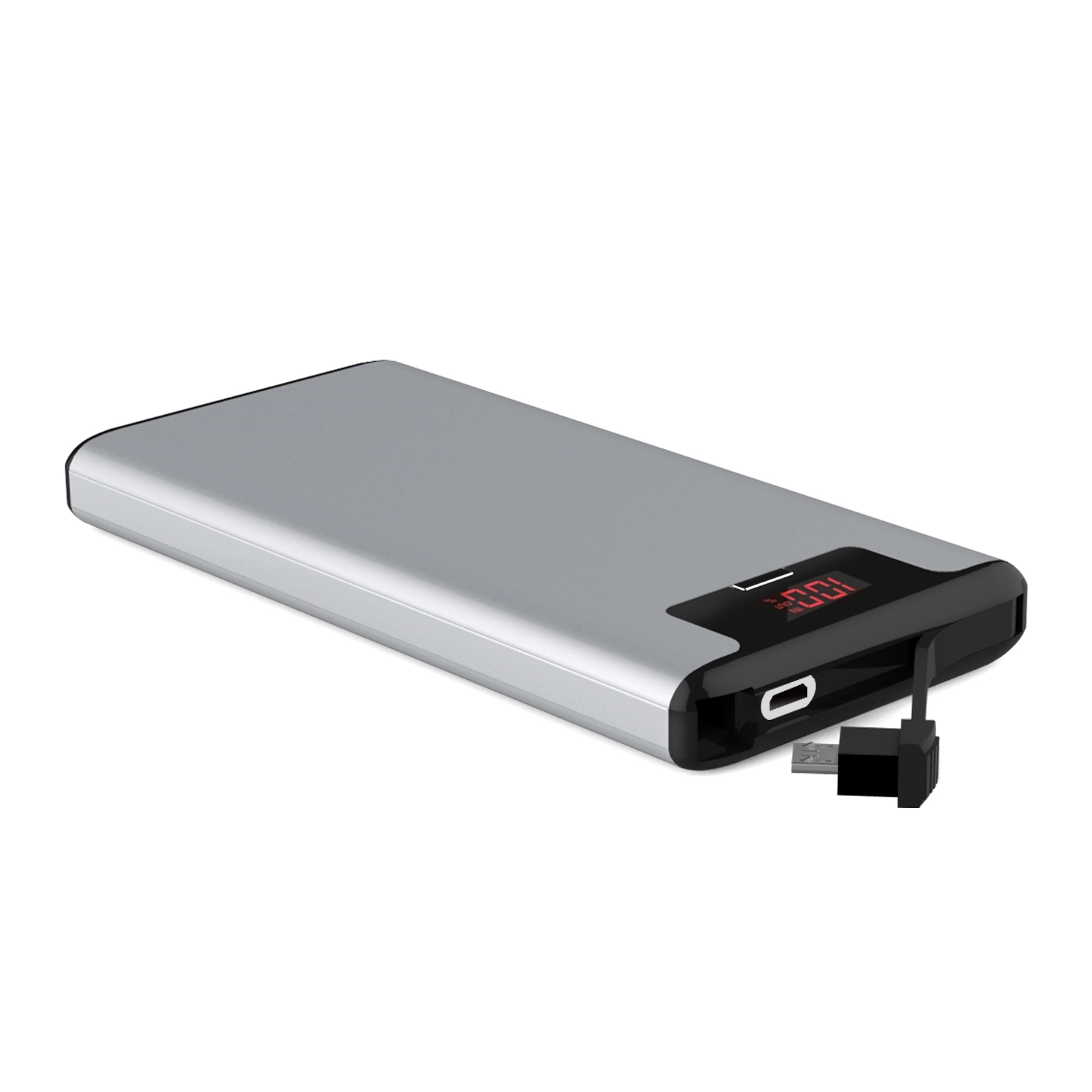 Digital display power bank with build-in usb charging cable 3