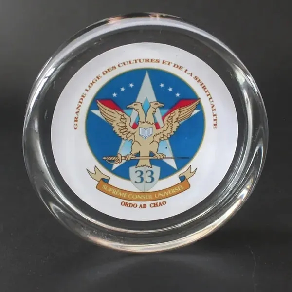 Clear Round Crystal Paperweight 4