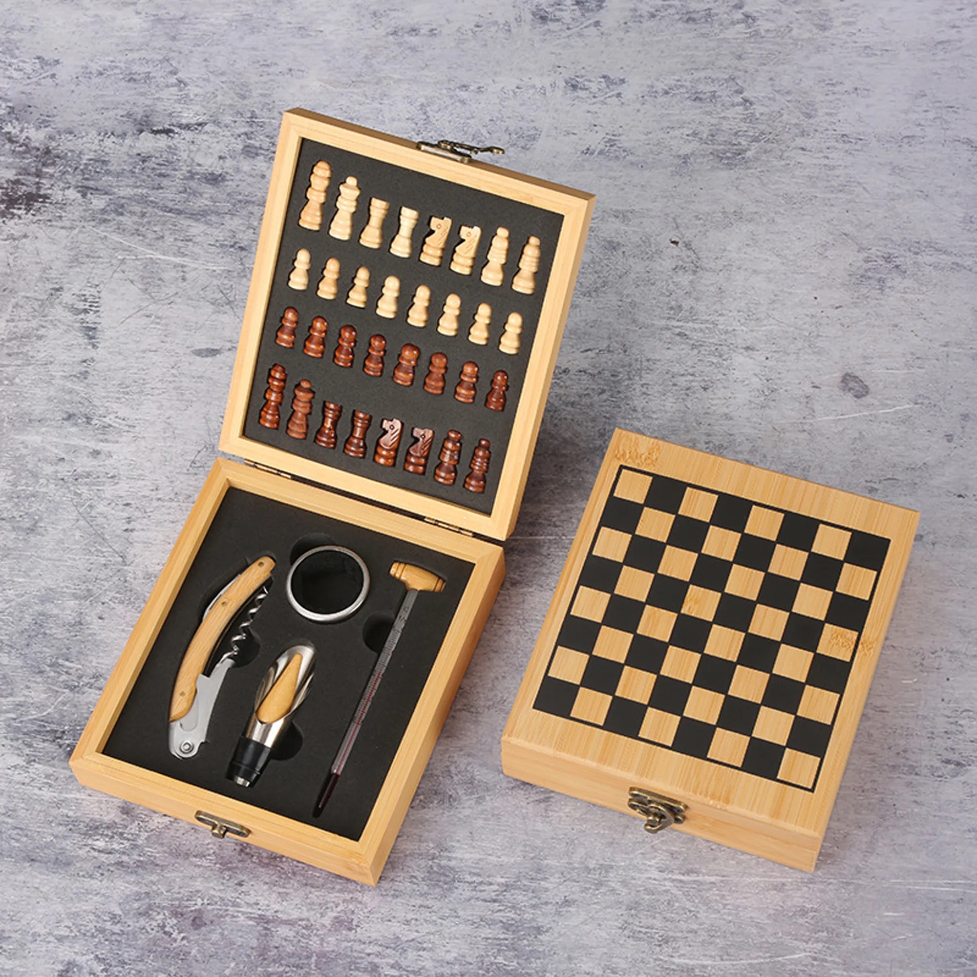 High Grade Bamboo Box Bottle Opener Set 3