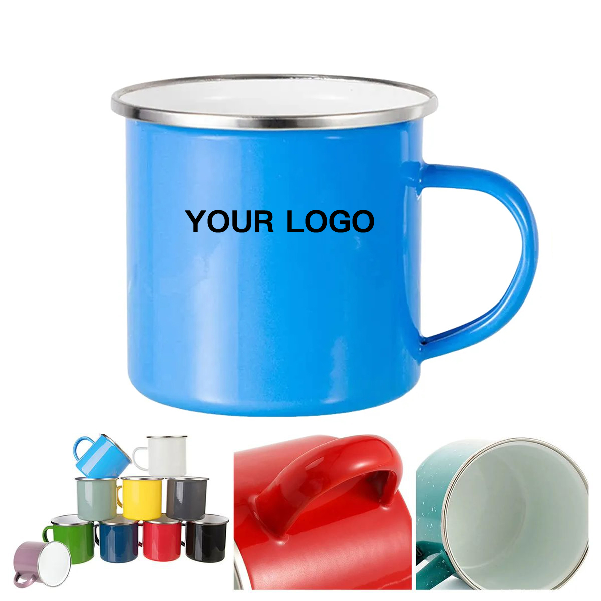 Stainless Steel Rim Mug with C Shaped Handle 4