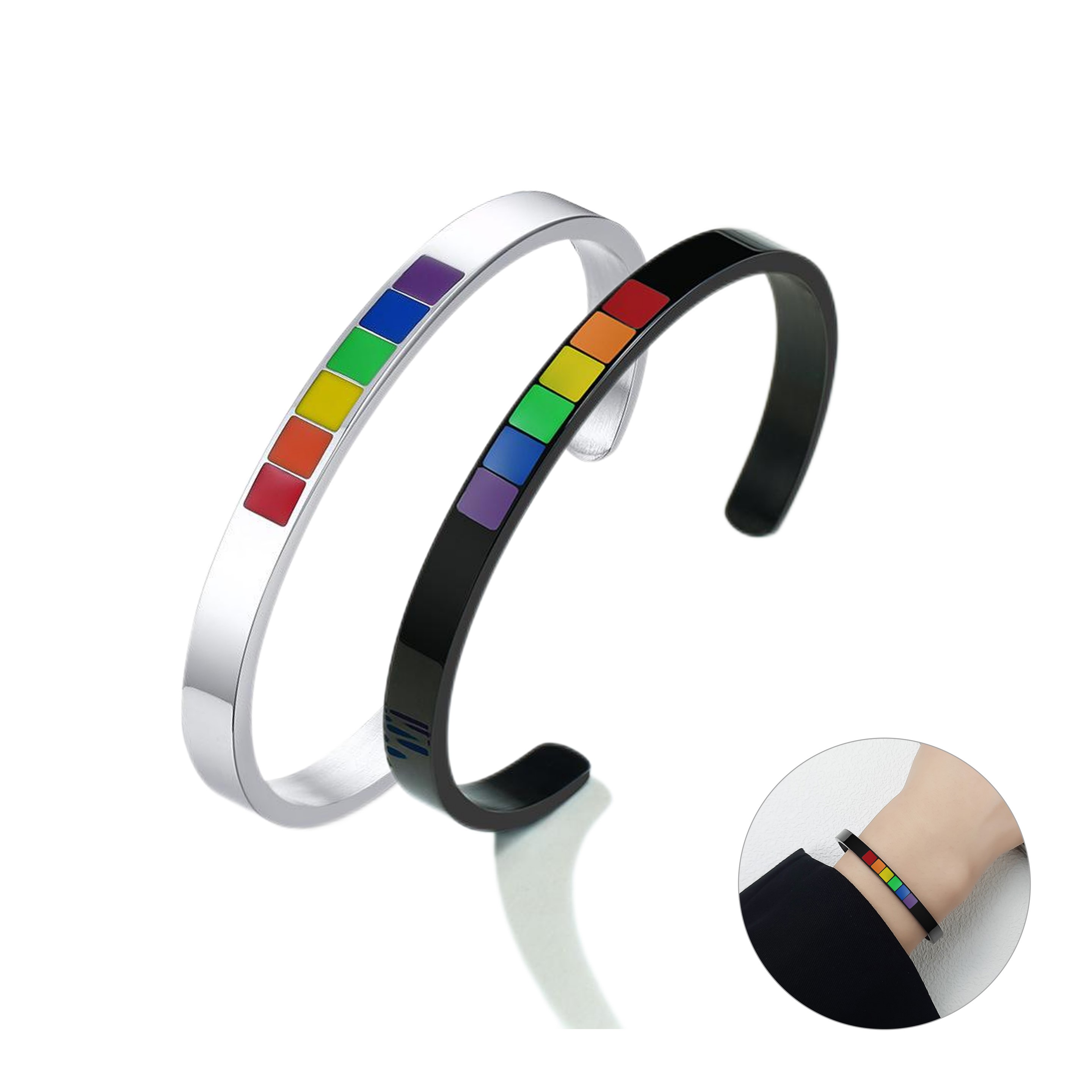 Rainbow Stainless Steel Bracelet (direct import) 2