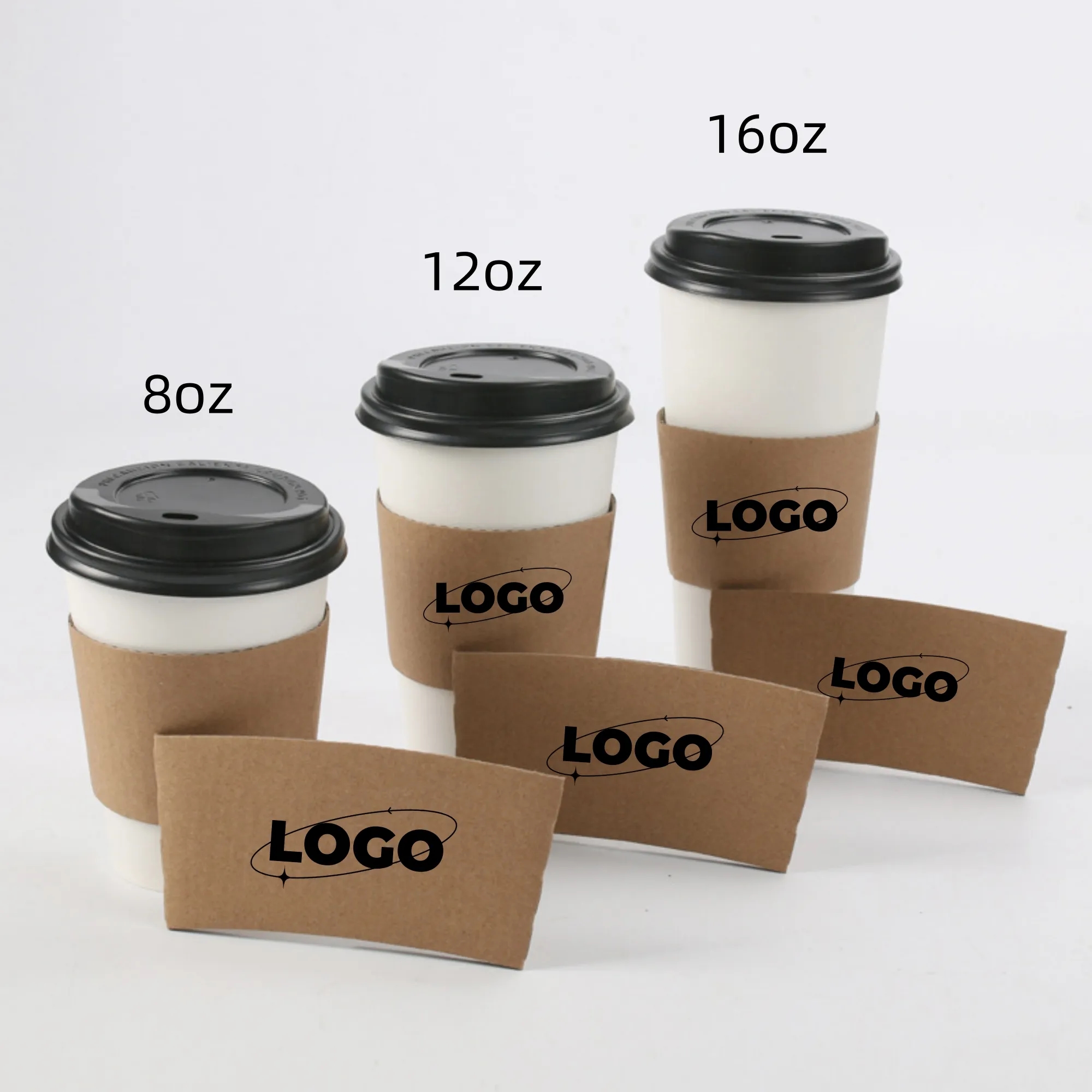 16oz Disposable Coffee Cup with Dome Lid and Sleeve 6
