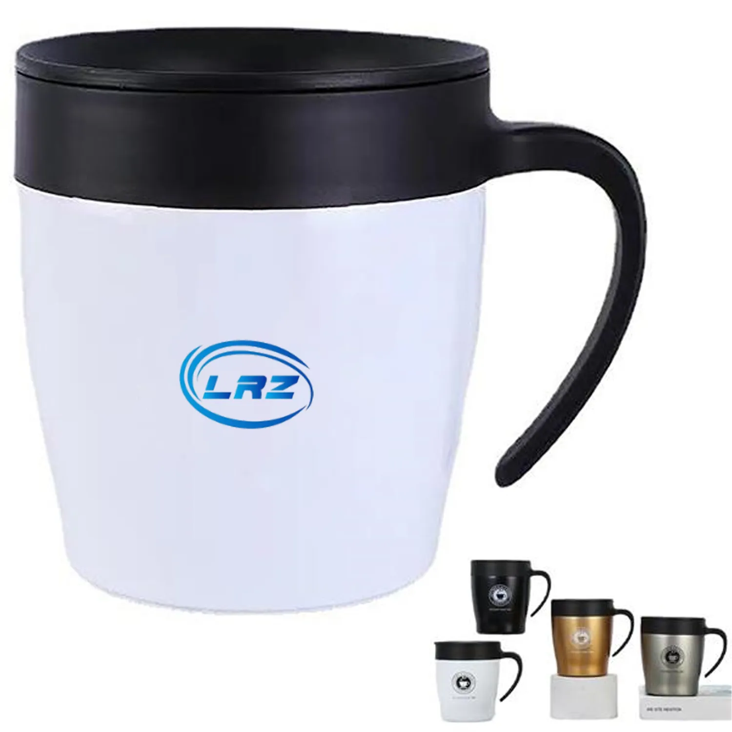 Double Layer Vacuum Coffee Cup With Handle 1