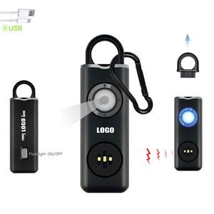 120DB Round Bar Shaped Self Defense Alarm Keychain With Flashlight 17