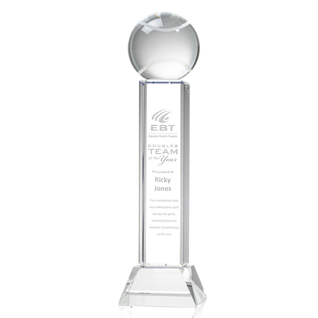 Tennis Ball Award on Stowe Base - Clear 13