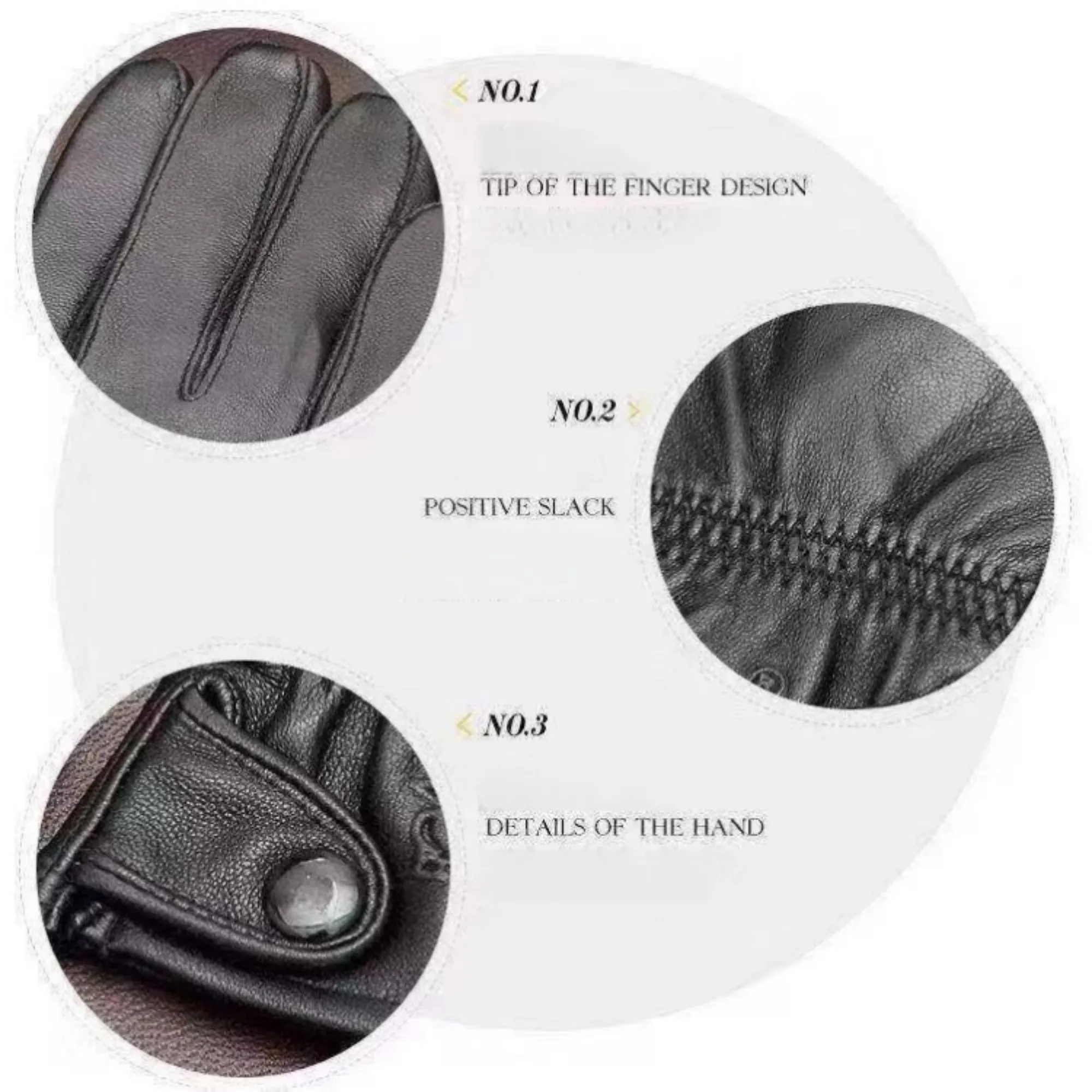 Sheepskin Leather Cashmere Winter Gloves 6