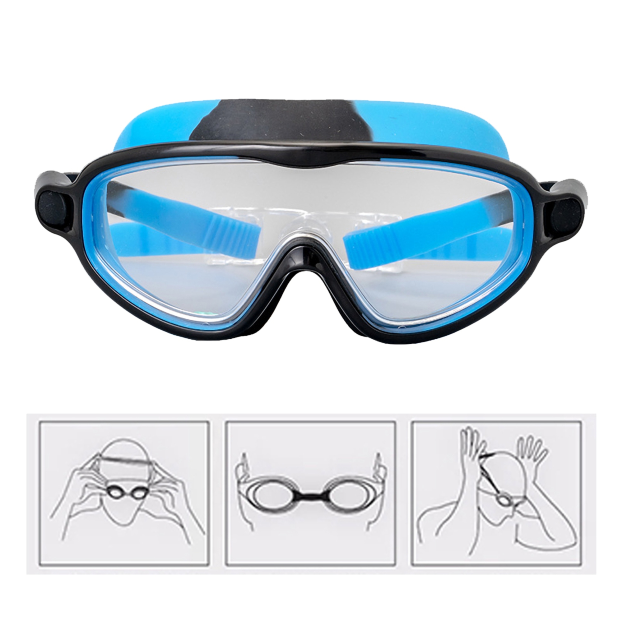 Kids Large Silicone Swim Goggles 4