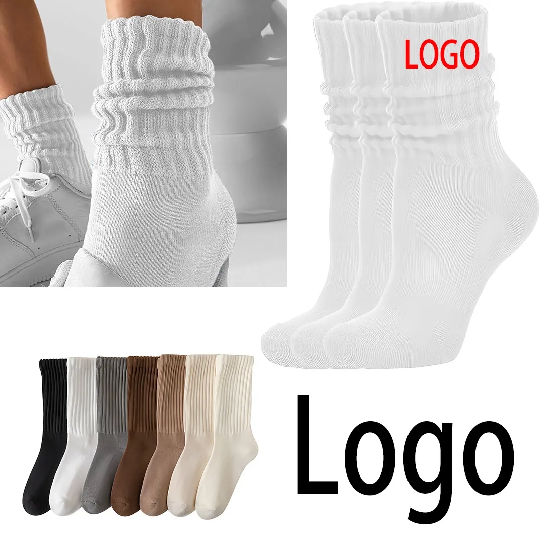Cotton Slouch Crew Socks Ribbed Style 5