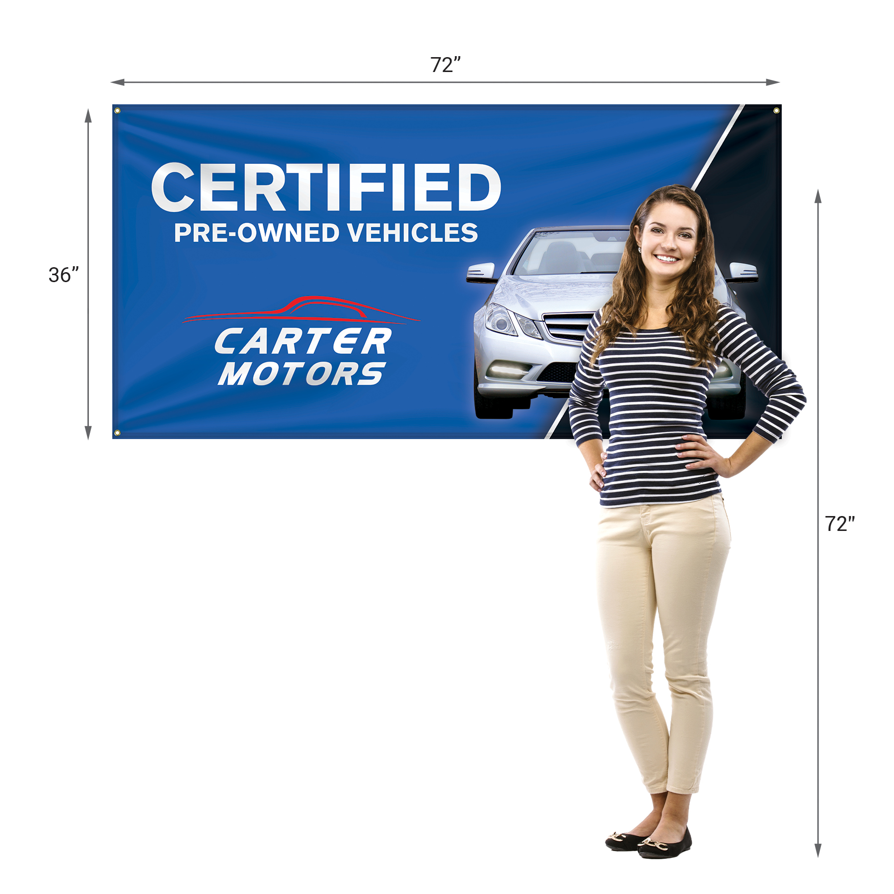 3' x 6' Custom Knitted Polyester Banner 3
