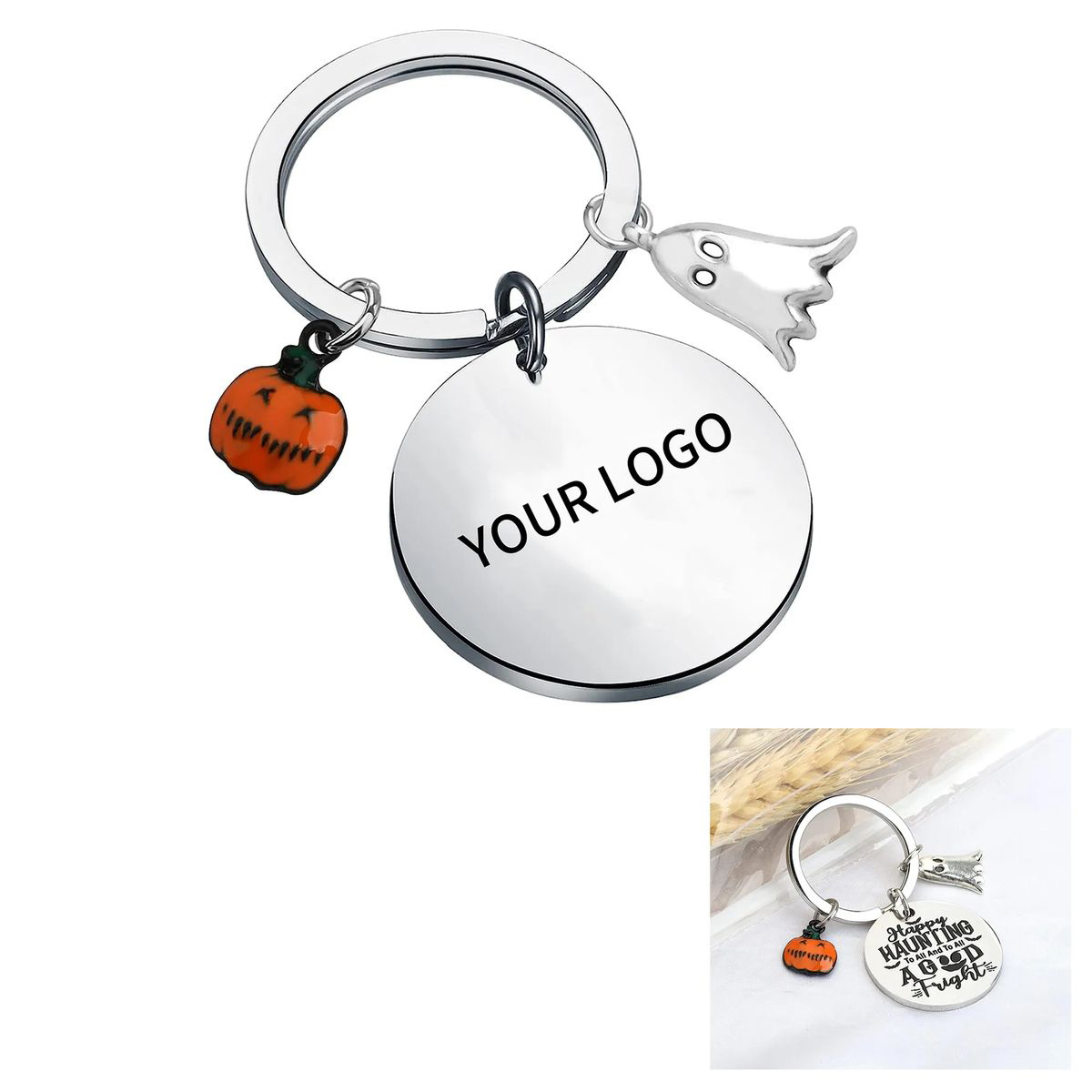 Stainless Steel Festive Holiday Keychain 1