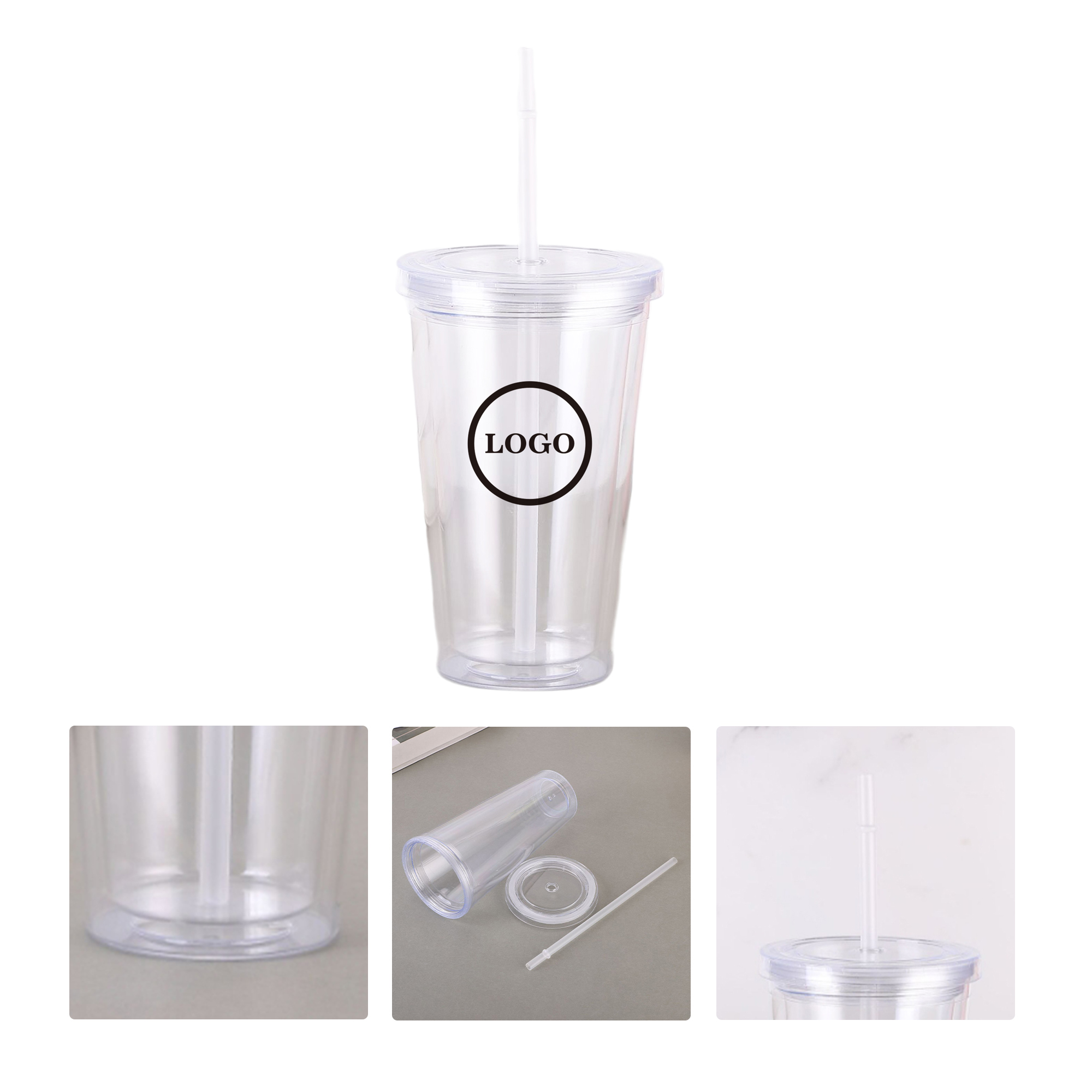 MOQ50 15oz Transparent Sports Plastic Water Bottle 2