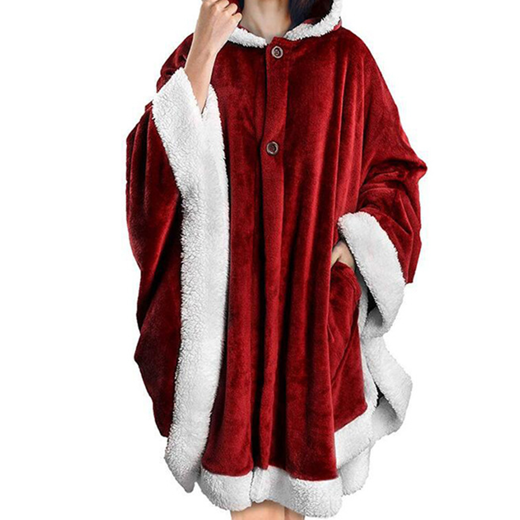 Flannel Pocket Cape Hooded Blanket 6