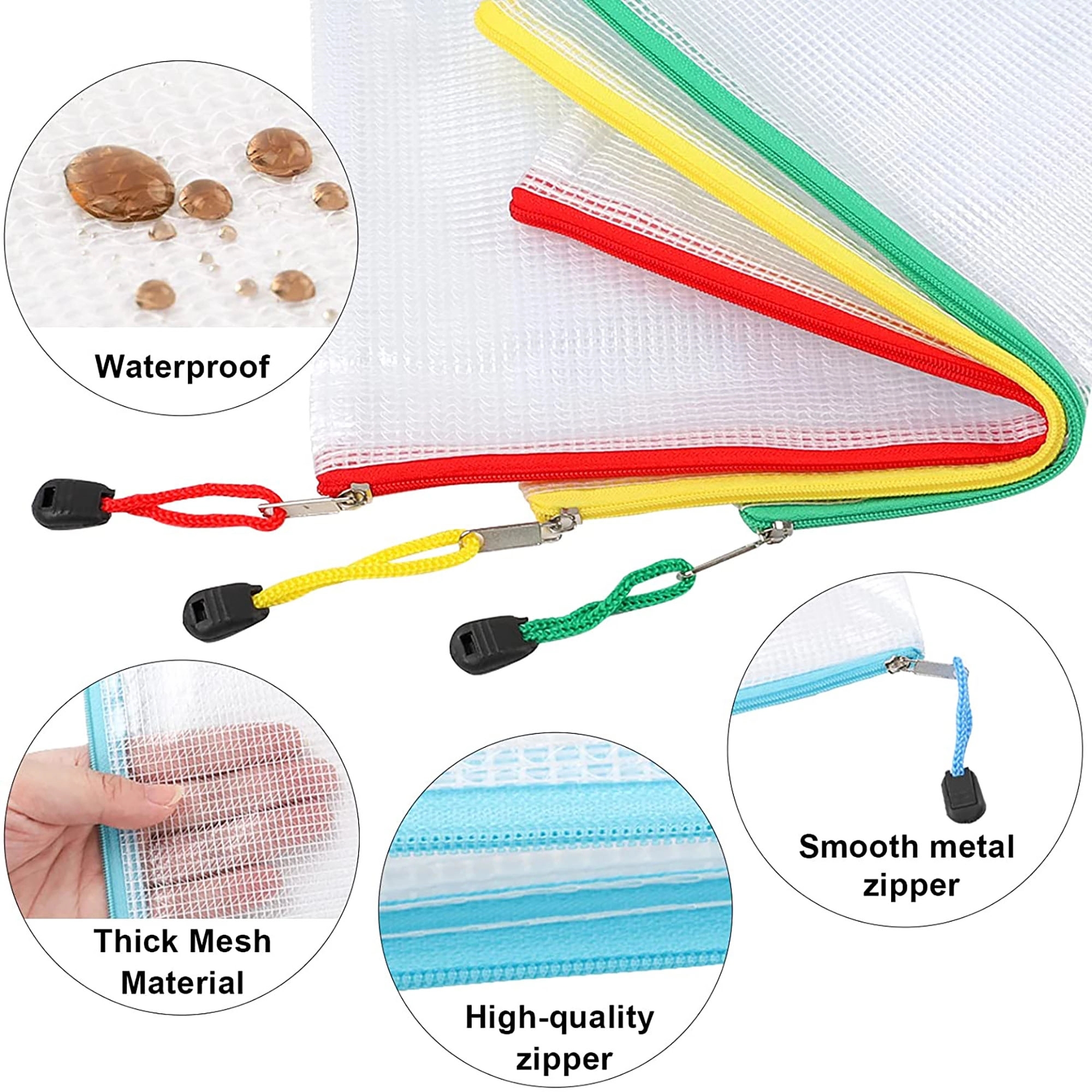 13.4" x 9.4" Waterproof Mesh Zipper Document Bag 3