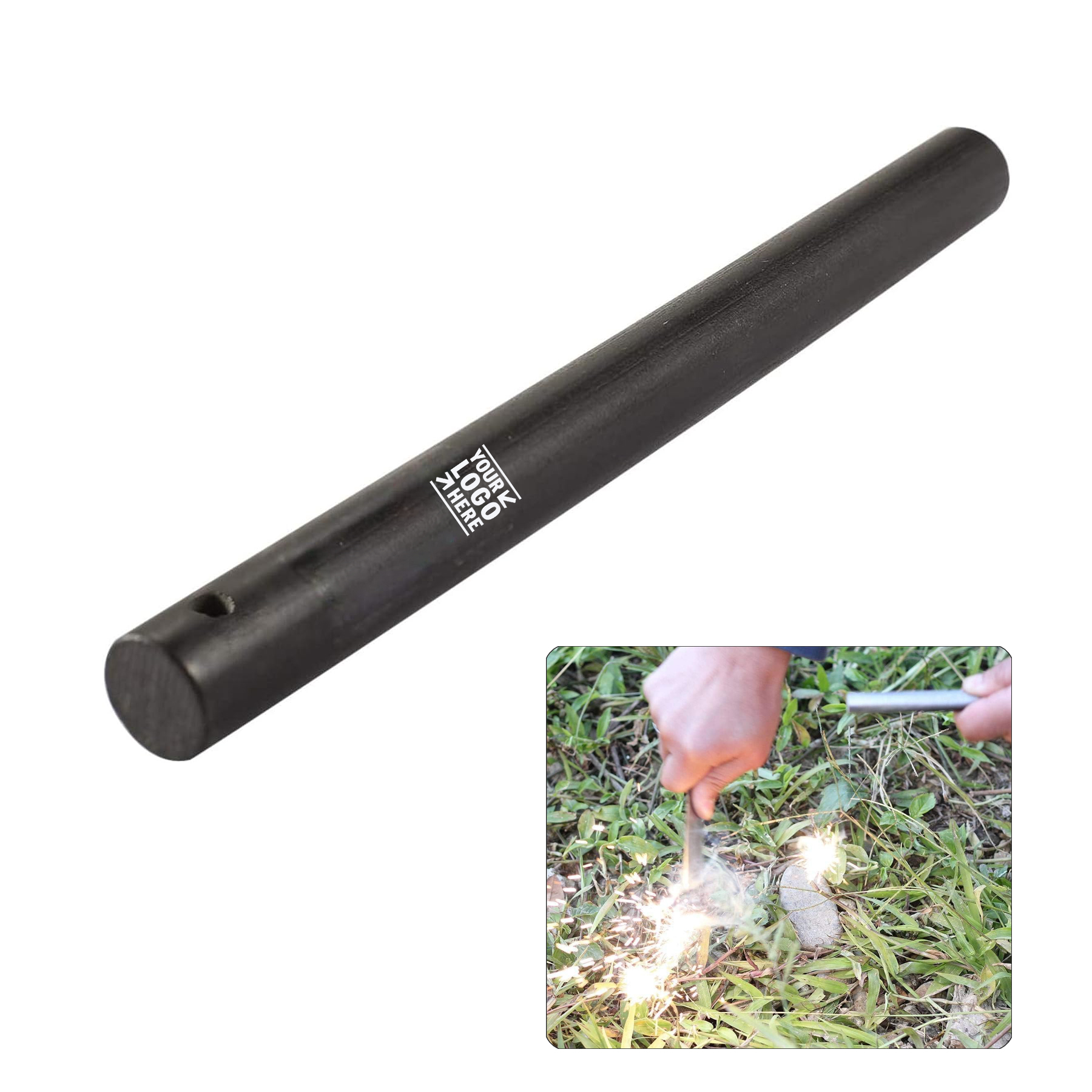 1/2 Inch X 6 Inch Large Ferro Rods Ferrocerium Rod Drilled Survival Fire Starter Flint Steel 2