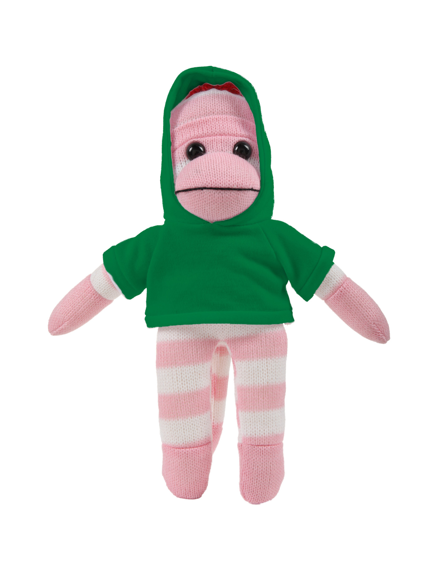 soft plush Pink Sock Monkey with hoodie 6
