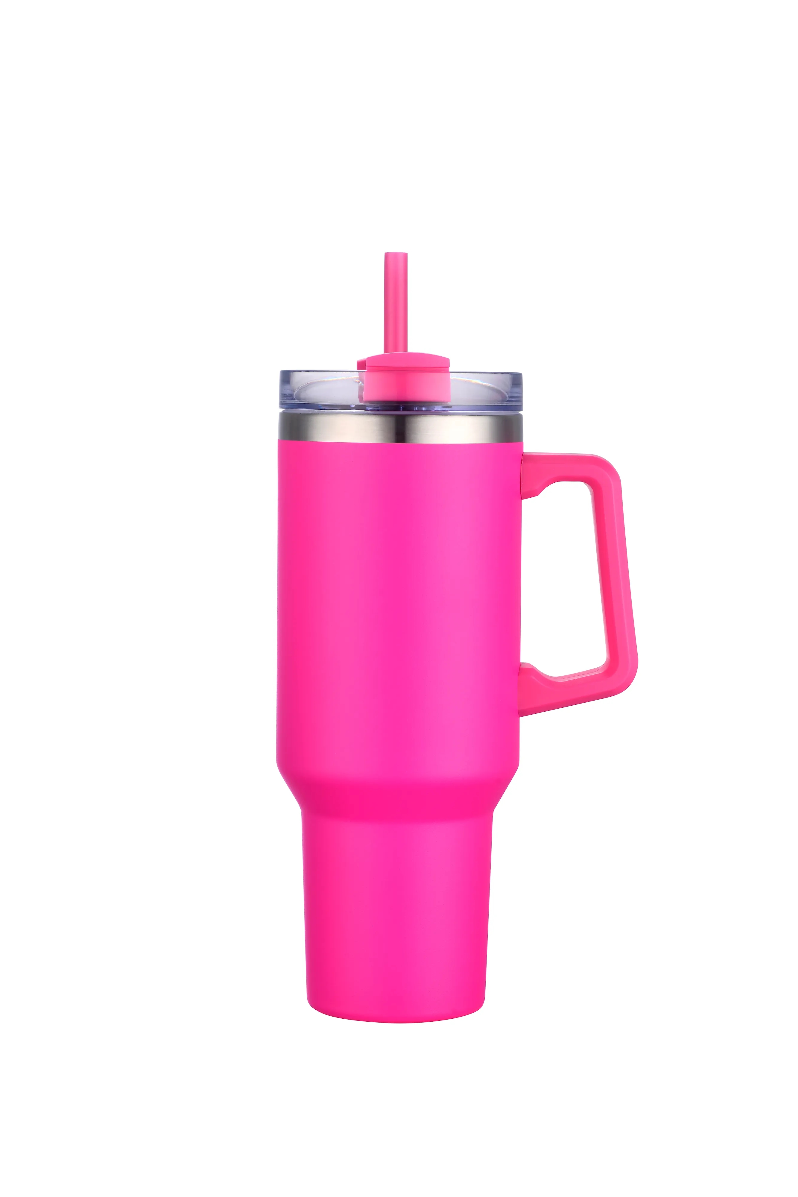 40oz Stainless Travel Mug w/ Handle and Straw 30