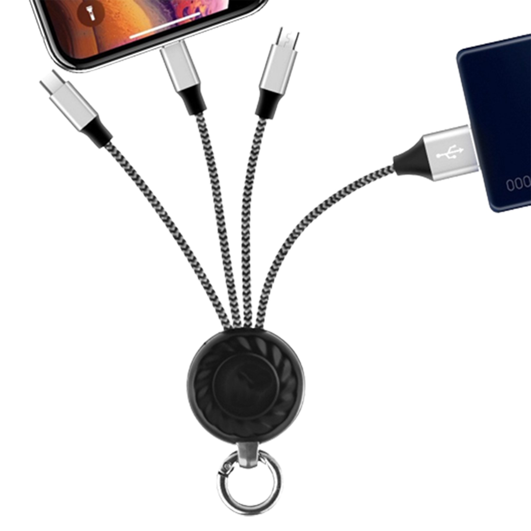 4.72 Inch 3 In 1 Charging Cable Keychain 3